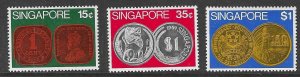 SINGAPORE SG171/3 1972 COINS MOUNTED MINT