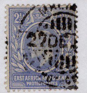 EAST AFRICA and UGANDA EDVII SG20, 2½a blue, USED. Cat £30.