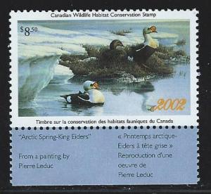Canada 2002 wildlife habitat conservation   stamp  mnh  S.C. #  fwh18