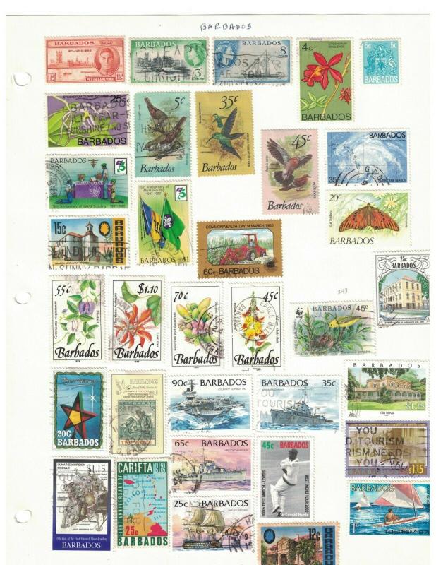 Barbados - A Nice Selection Of 64 All Different. Mostly Used.  #02 BARB64