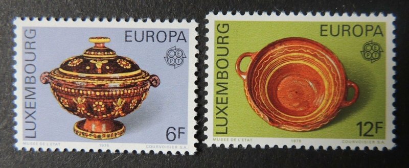 Luxembourg 1976 europa ceramics handicrafts pottery  2 values MNH 