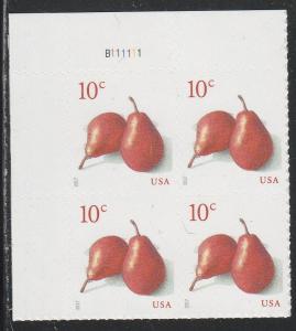 5178 -  .10 Pears plate block mnh vf.