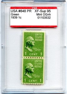 US SCOTT #848 PR MINT-XF-SUP-OG-NH GRADED 95 PSE ENCAPSULATED SMQ $135 (7/30/24)