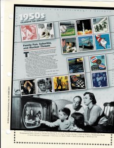 Celebrate the Century 1950's 33c US Postage Sheet #3187 VF MNH
