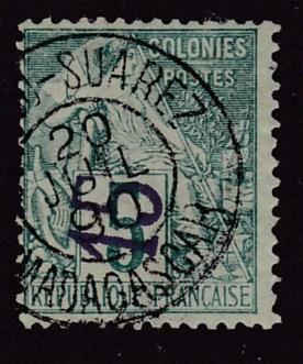 France Colony Diego Suarez 1890 Fine/VF/Used  Signed