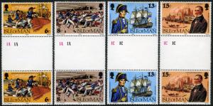 Isle of Man 158-161 gutter pairs, MNH. John Quilliam, British naval hero, 1979