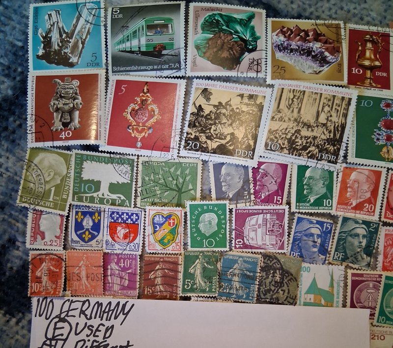 100 GERMANY Mixed All Different Stamps WW Worldwide Foreign Used Lot Low Price E