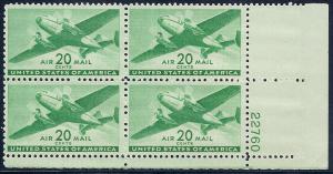 MALACK C 29 F-VF OG NH (or better) Plate Block of 4 ..MORE.. pbs0012