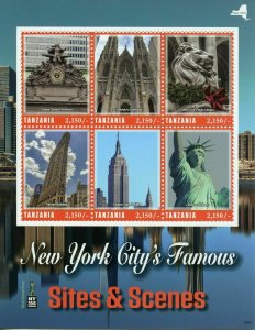 Tanzania 2016 MNH Stamps New York City Sites NY2016 Statue of Liberty 6v M/S