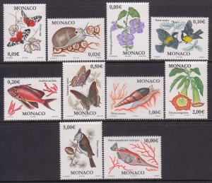 Monaco 2002 Flora & Fauna Complete Mint MNH Set SC 2225-2234 High FV €€