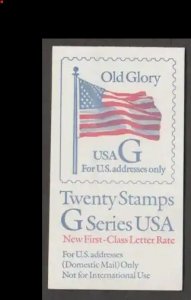 U.S. Scott #2883a BK221 'G' American Flag Stamp - Mint NH Booklet