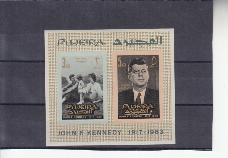 Fujeira 1965 - President Kennedy Commemoration mini sheet imperf - MNH