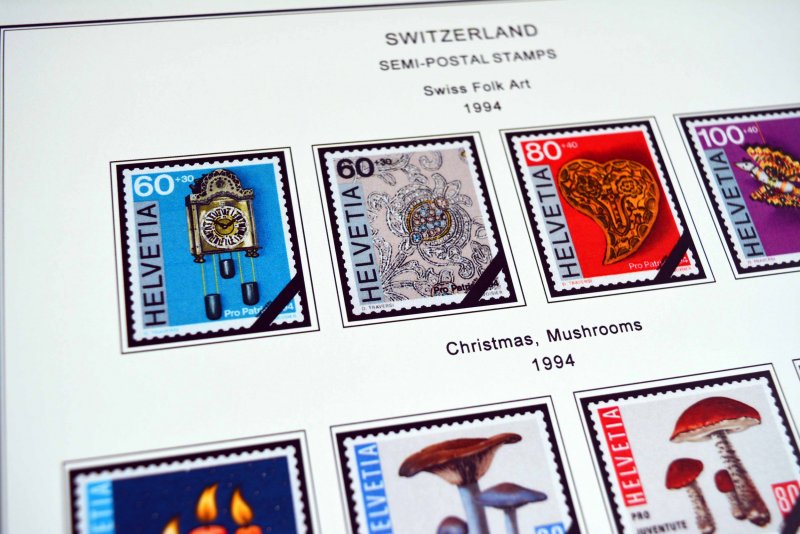 COLOR PRINTED SWITZERLAND 1843-2010 STAMP ALBUM PAGES (213 illustrated pages)