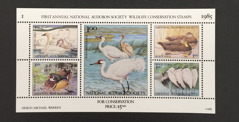 Wildlife Conservation Stamps 1985-91 S/S, MNH, 7 Pics