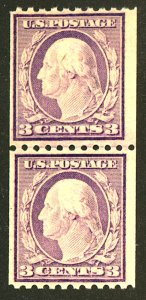 U.S. #489 MINT PAIR OG HR