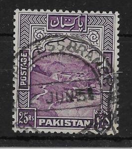 PAKISTAN SG43a 1948 25r VIOLET p12 USED