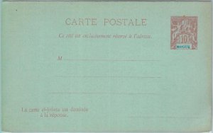 88892 - MAYOTTE - POSTAL HISTORY - Double Postal Stationery Card H & G # 6 1901