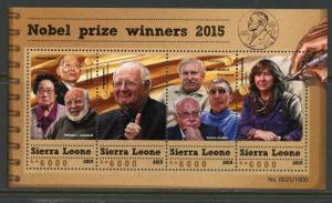 SIERRA LEONE 2015 NOBEL PRIZE WINNERS YOUYOU CAMPBELL OMURA SANCAR LINDAHL SHT