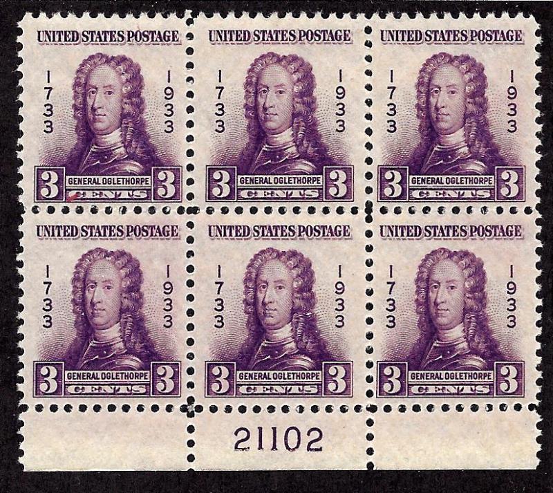 726 Mint,OG,NH... Plate Block of 6... SCV $15.00