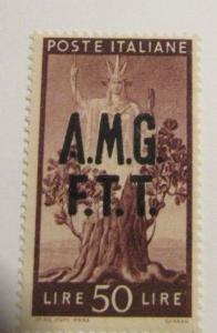 ITALY Trieste Scott #13 * MH overprinted AMG FFT, statue, fine + 102 card