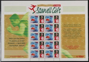 AUSTRALIA 2002 Stawell Gift $4.50 SES 45c Globe Steve Moneghetti tabs. MNH **.