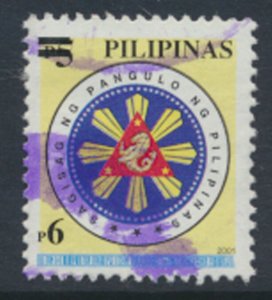 Philippines Sc# 2836 Used  surcharge OPT Black  Seal   inscribed 2001   see d...