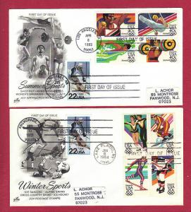 1983/84 Summer & Winter Olympics Combo, 2 FDCs