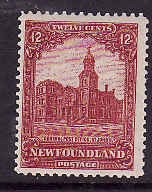 Newfoundland-Sc#154- id8-unused NH 12c Post Office-1928-light small pencil numb-