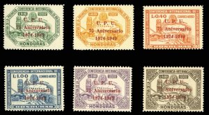 Honduras #C181-186 Cat$40, 1951 UPU, set of six, never hinged