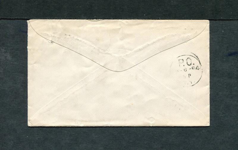 Postal History - Eaton Rapids MI 1885 Black Segmented Cork Cancel PS B0708