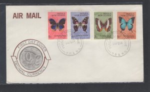 Papua New Guinea #209-12 (1966 Butterflies issue) unaddressed cachet FDC