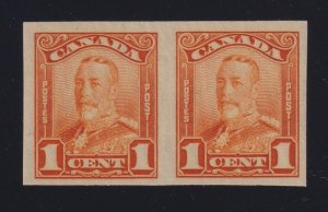 Canada Sc #149b (1928) 1c orange King George V Imperforate Pair Mint VF NH MNH 