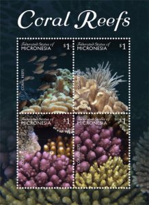 Micronesia 2015 - Marine Life Coral Reef - Sheet of 4 Stamps - Scott #1132 - MNH