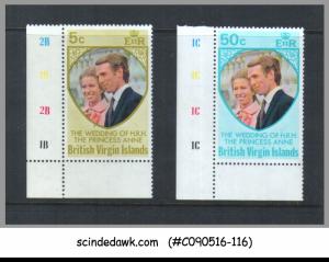 BRITISH VIRGIN ISLANDS - 1976 ROYAL WEDDING PRINCESS ANNE 2V - MINT NH