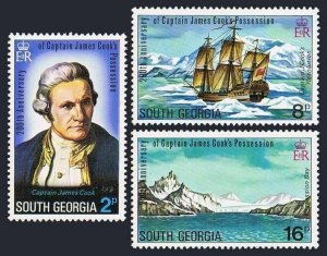 South Georgia 41-43,MNH.Michel 49-51. Captain Cook's Discovery,1975.Ship.