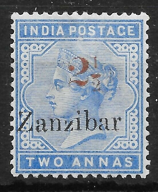 ZANZIBAR SG40 1896 2½ ON 2a DULL BLUE MTD MINT