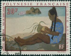 French Polynesia 1970 Sc#C63,SG122 20f Polynesian Woman painting FU