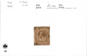 Great Britain, Postage Stamp, #200 Used, 1924 King George (AB)