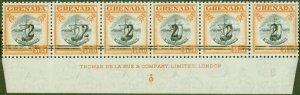 Grenada 1965 2 on $1.50 Black & Orange Var Setting A & B in a V.F MNH Imprint...