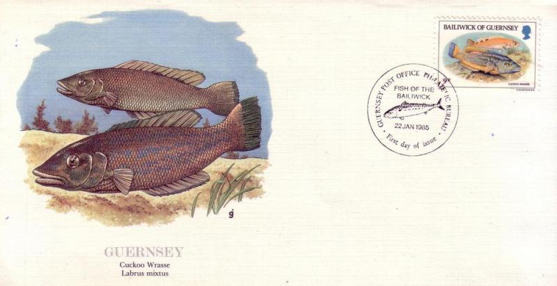 Guernsey FDC SC# 308 Cuckoo Wrasse L177