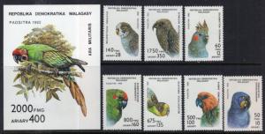 Madagascar 1114-1121 Birds MNH VF