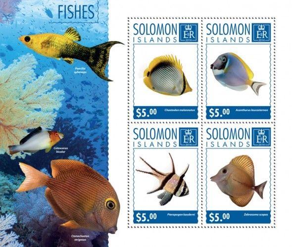 Fishes Fische Marine Fauna Solomon Islands MNH stamp set