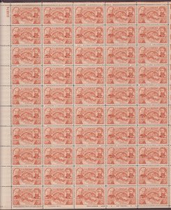 US, 964, OREGON, FULL SHEET OF 50, MINT NH, 1940'S COLLECTION
