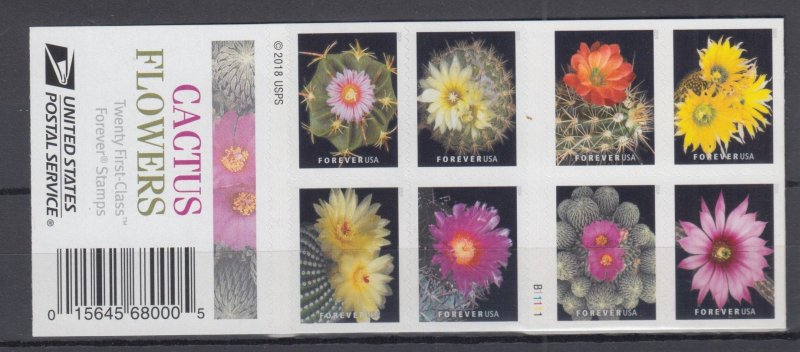 (J) USA #5350-59 (5359b) Cactus Flowers exploded booklet of 12 stamps MNH