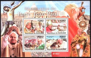 Burundi 2011 Pope John Paul II S/S MNH