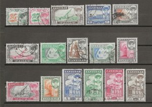 ZANZIBAR 1961 SG 373/88 USED Cat £110