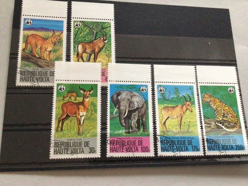 Upper Volta African Wildlife cancelled  vintage stamps Ref 65592 