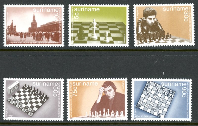 Suriname 689-694 Chess game  MNH mint      (Inv 001310.)