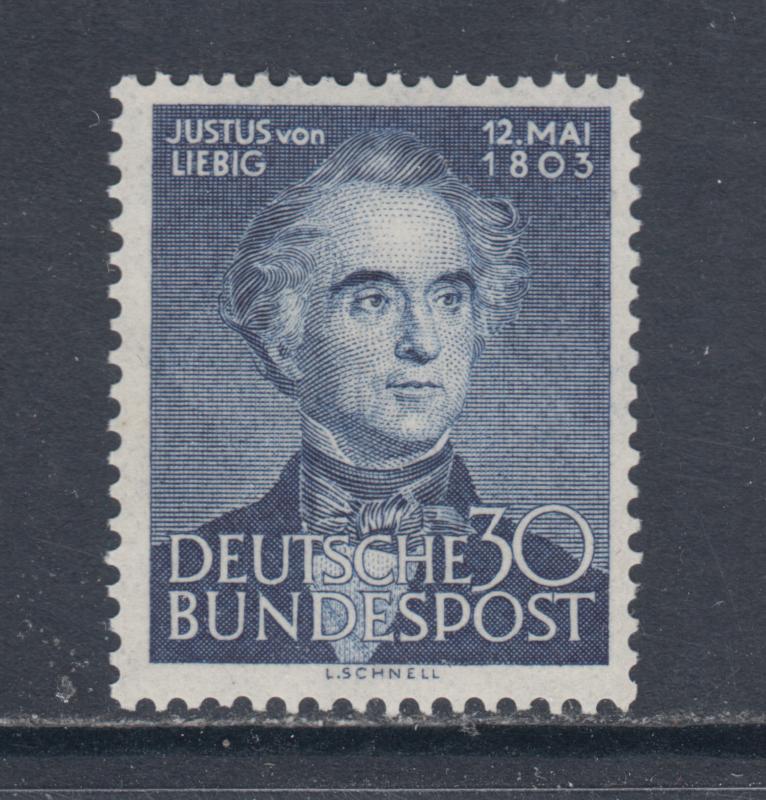 Germany Sc 695 MNH. 1953 30pf Justus von Liebig, fresh & VF