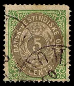 1876 DANISH WEST INDIES #8 - WMK 112 - USED - VF - CV$25.00 (ESP#1820)